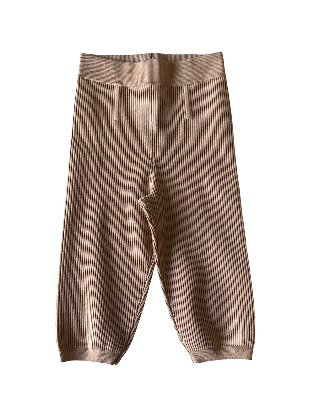 Naked Cashmere Ribbed Viscose Blend Bike Shorts Tan Size S NWOT